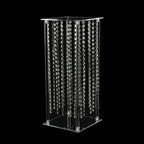 Acrylic Flower Pedestal Vase Pillar Stand with Crystal Beads Clear - Durable Wedding Table Centerpiece 24" - Bell Racket Store