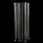 Acrylic Flower Pedestal Vase Pillar Stand with Crystal Beads Clear - Stylish Wedding Floor Centerpiece 40" - Bell Racket Store