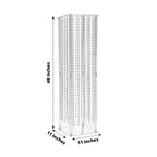 Acrylic Flower Pedestal Vase Pillar Stand with Crystal Beads Clear - Stylish Wedding Floor Centerpiece 40" - Bell Racket Store