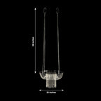 Acrylic Hanging Chandelier Cake Stand with Crystal Drapes - Suspended Round Wedding Cake Swing with 5ft Steel Wire Chains 25" - Bell Racket Store