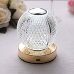 Acrylic LED Table Lamp Diamond Cut Ball Design Rechargeable - Dimmable Touch Control Decorative Night Light 5" - Bell Racket Store