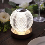 Acrylic LED Table Lamp Diamond Cut Ball Design Rechargeable - Dimmable Touch Control Decorative Night Light 5" - Bell Racket Store