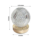 Acrylic LED Table Lamp Diamond Cut Ball Design Rechargeable - Dimmable Touch Control Decorative Night Light 5" - Bell Racket Store