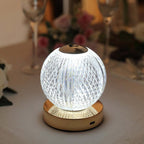 Acrylic LED Table Lamp Diamond Cut Ball Design Rechargeable - Dimmable Touch Control Decorative Night Light 5" - Bell Racket Store