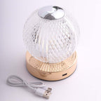 Acrylic LED Table Lamp Diamond Cut Ball Design Rechargeable - Dimmable Touch Control Decorative Night Light 5" - Bell Racket Store