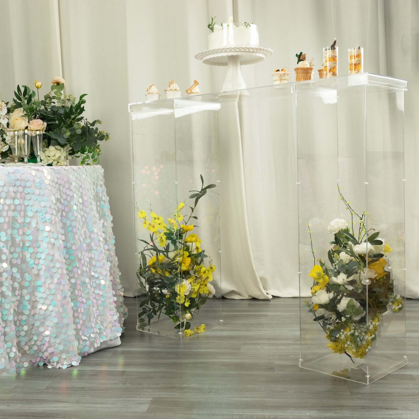 Acrylic Table Top Bridge Connector Rectangular Plate 46"x12" Clear - Durable Design for Pedestal Stands - Bell Racket Store