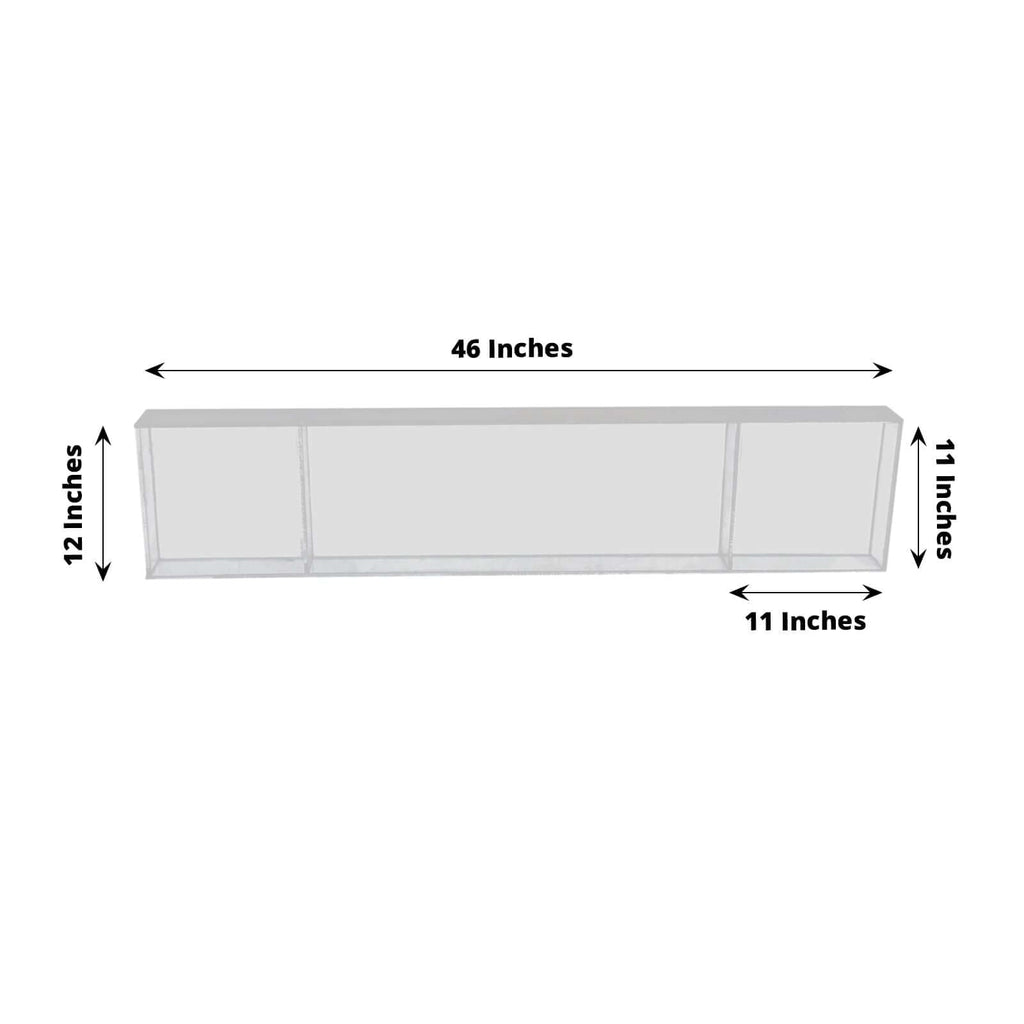 Acrylic Table Top Bridge Connector Rectangular Plate 46"x12" Clear - Durable Design for Pedestal Stands - Bell Racket Store