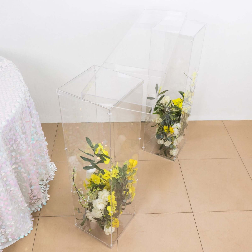 Acrylic Table Top Bridge Connector Rectangular Plate 46"x12" Clear - Durable Design for Pedestal Stands - Bell Racket Store