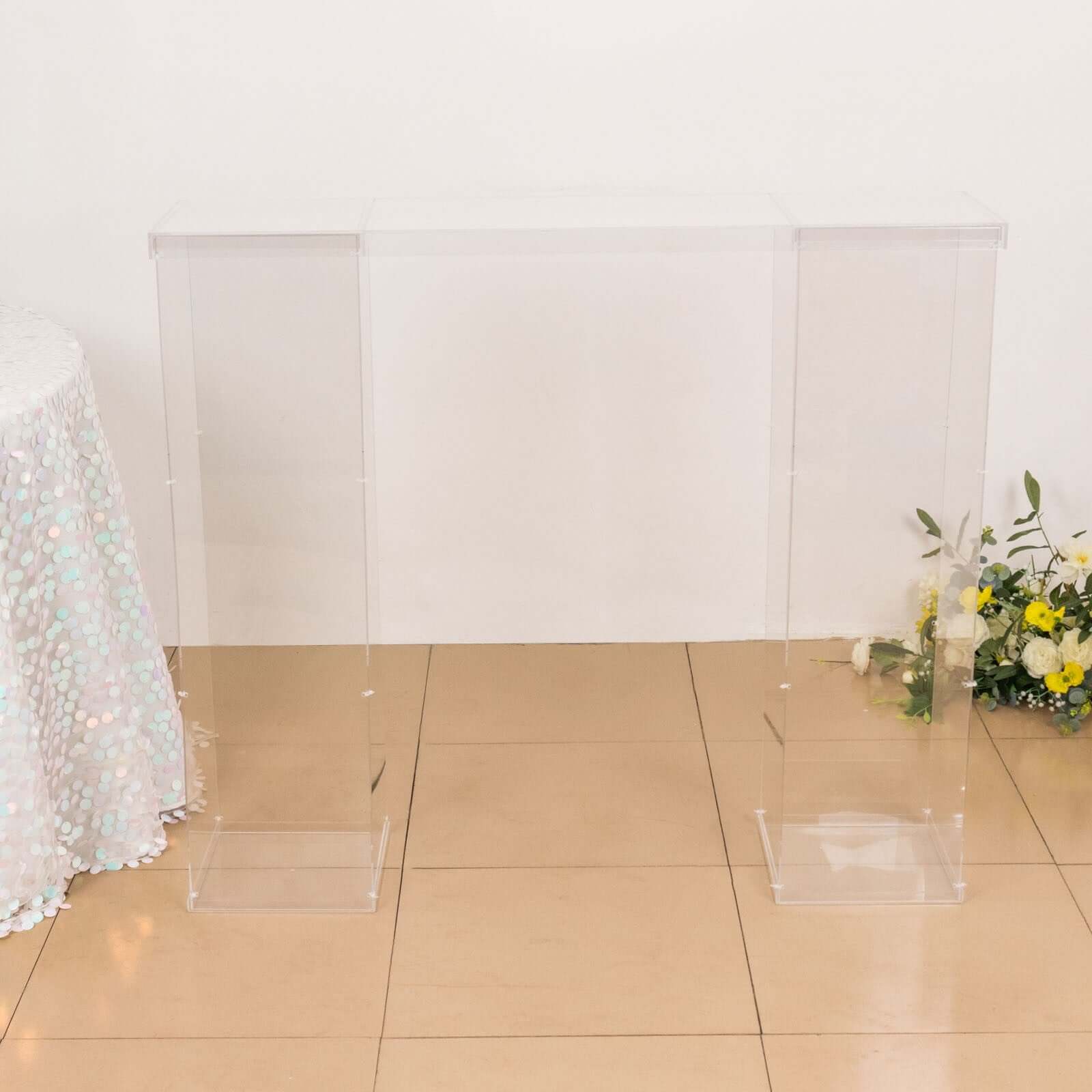 Acrylic Table Top Bridge Connector Rectangular Plate 46"x12" Clear - Durable Design for Pedestal Stands - Bell Racket Store