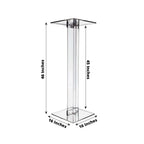 Acrylic Wedding Aisle Display Stand Flower Pedestal with Square Bases Clear - Durable 10mm Thick Centerpiece for Events 46" - Bell Racket Store