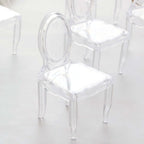12 Pack 4" Clear Plastic Mini Ghost Chair Party Favor Gift Holders, Candy Treat Display Stands
