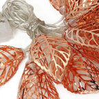 10 LED Fairy String Light Garland Rose Gold Leaves Design Warm White - Battery Operated Party Lights 5ft