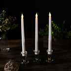 3-Pack LED Decorative Lighting Warm Flickering White - Flameless Taper Candles 11"