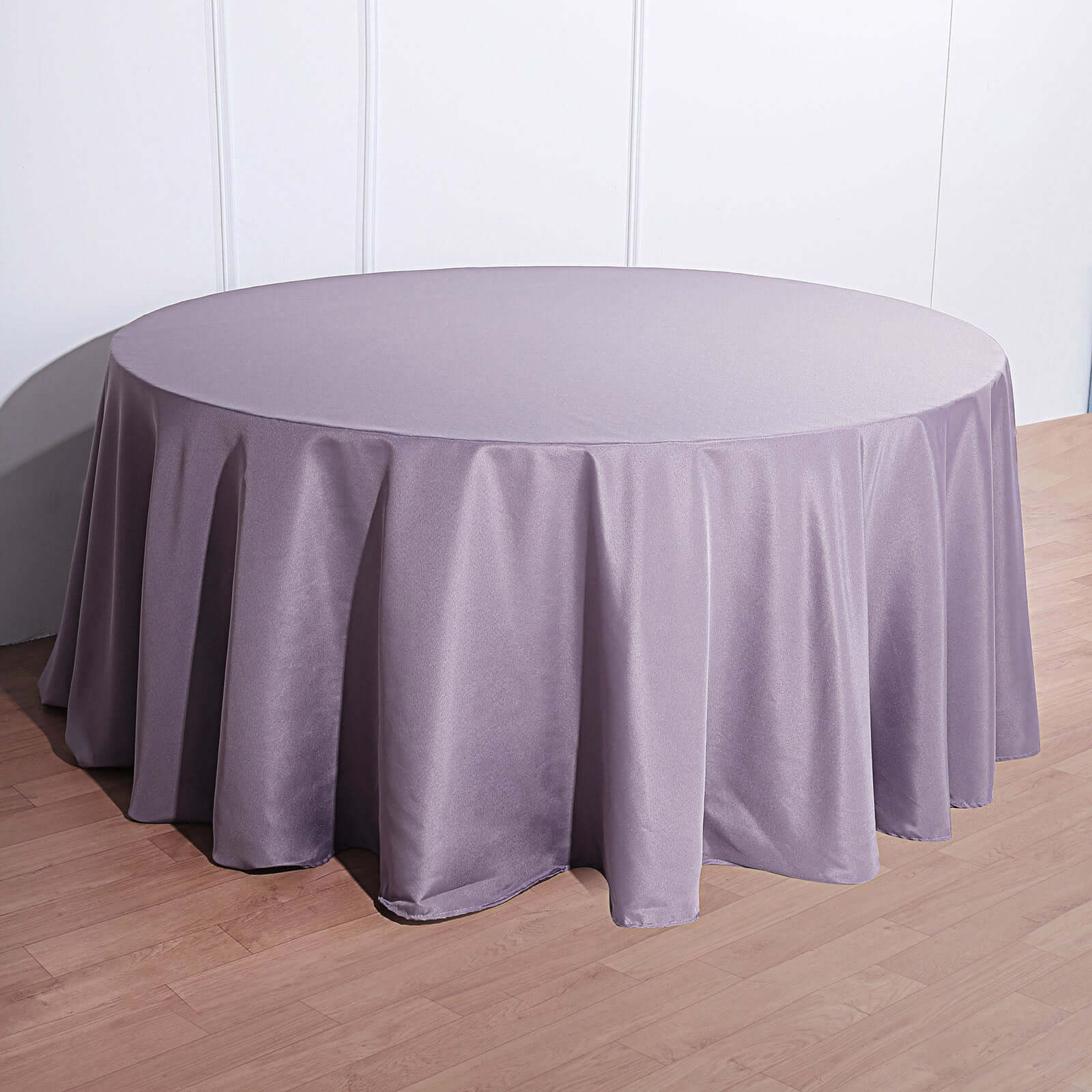 Polyester 132" Round Tablecloth Violet Amethyst - Seamless Chic Table Cover