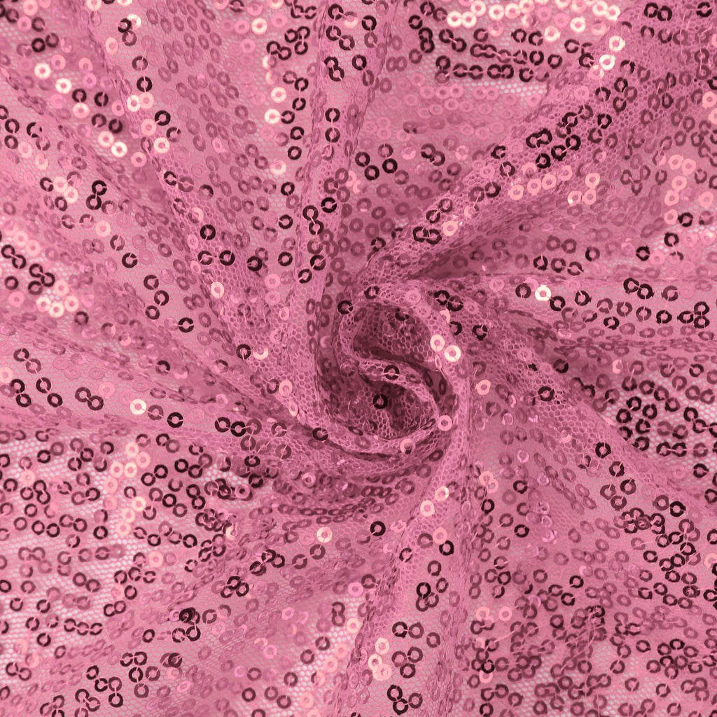 Sequin 90"x156" Rectangle Tablecloth Pink - Seamless Twinkling Table Cover