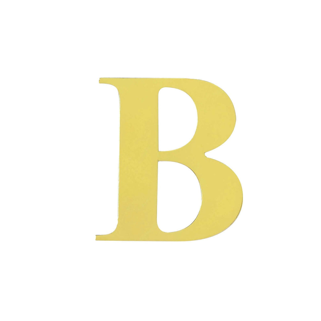 4 Pack 5" Metallic Gold Alphabet Stickers Banner, Customizable Stick on Gold Letters - B