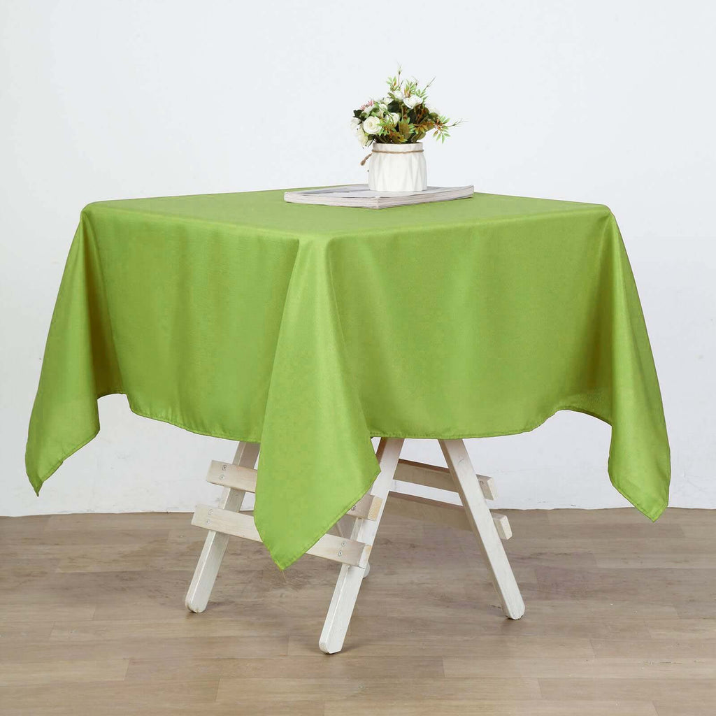 Polyester 54"x54" Table Overlay Square Tablecloth Apple Green - Wrinkle-Resistant & Durable Table Cover