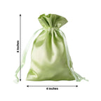 12 Pack 4"x6" Apple Green Satin Drawstring Wedding Party Favor Gift Bags