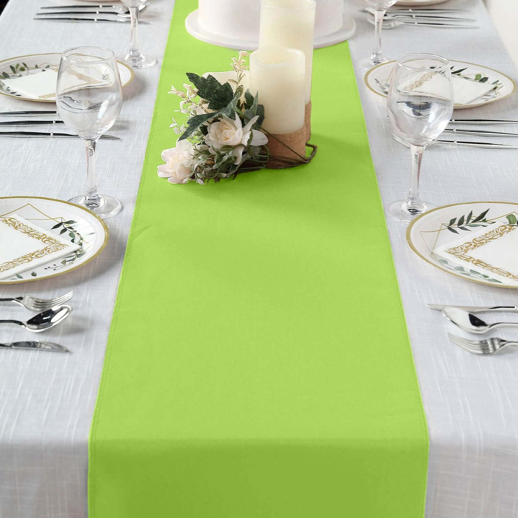 Polyester 12"x108" Table Runner Apple Green - Durable & Wrinkle-Resistant Table Decor