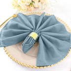 5 Pack Polyester 20"x20" Napkins Dusty Blue - Wrinkle Resistant & Easy Care Cloth Napkins