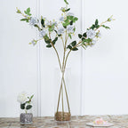 2 Stems 38" Tall Silver Artificial Silk Rose Flower Bouquet Bushes