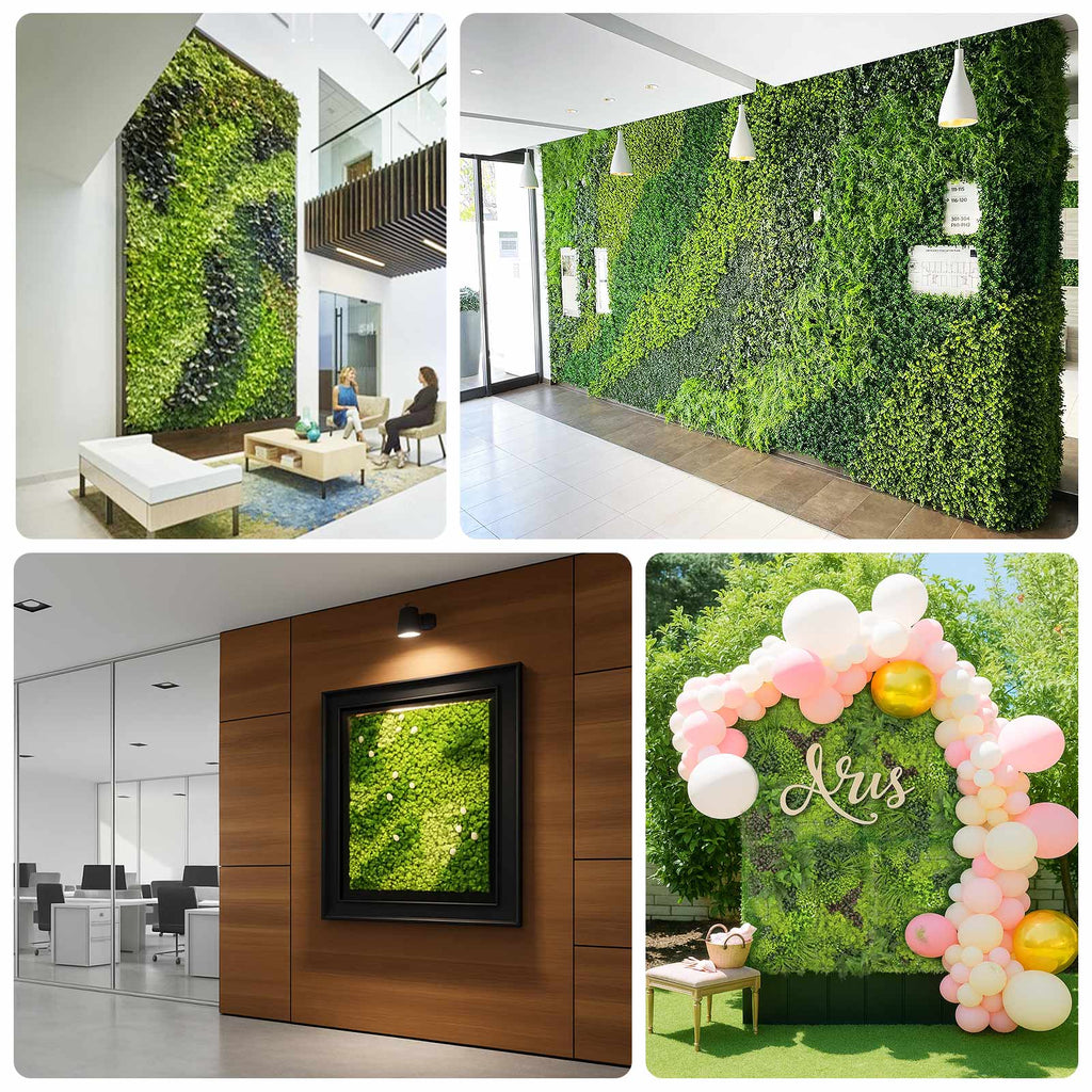 Artificial Boxwood Greenery Wall Panels, 40"Ã—40" Grass Panels with Variegated Leaves and White Flowers, UV - Protected Backdrop for Outdoor Decor â€“ 2 Panels, Covers 22 Sq. Ft. - Bell Racket Store