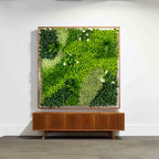 Artificial Boxwood Greenery Wall Panels, 40"Ã—40" Grass Panels with Variegated Leaves and White Flowers, UV - Protected Backdrop for Outdoor Decor â€“ 2 Panels, Covers 22 Sq. Ft. - Bell Racket Store