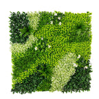 Artificial Boxwood Greenery Wall Panels, 40"Ã—40" Grass Panels with Variegated Leaves and White Flowers, UV - Protected Backdrop for Outdoor Decor â€“ 2 Panels, Covers 22 Sq. Ft. - Bell Racket Store