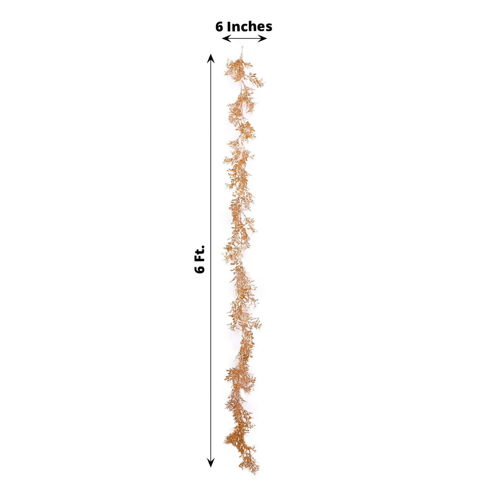 Artificial Boxwood Leaf Table Garland Metallic Gold - Versatile Faux Decorative Hanging Vine for Modern & Chic Event Styling 6ft - Bell Racket Store