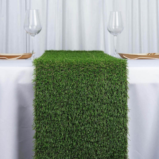 Artificial Grass 9ft Table Runner Green - Durable & All Weather Tabletop Decor - NestOCart
