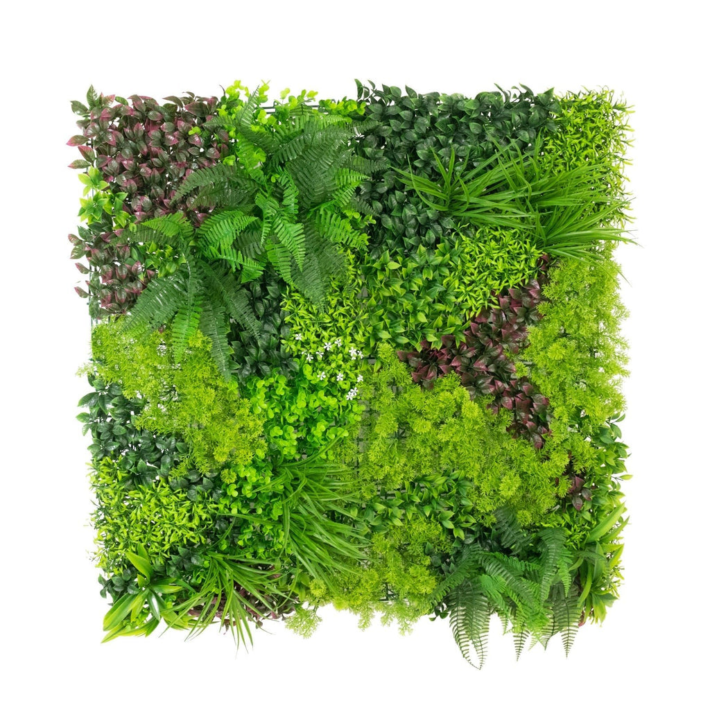 Artificial Greenery Wall Backdrop Panels, 40"Ã—40" Grass Panels with Mixed Fern and Ivy Leaves, UV - Protected for Outdoor Use â€“ 2 Panels, Covers 22 Sq. Ft. - Bell Racket Store