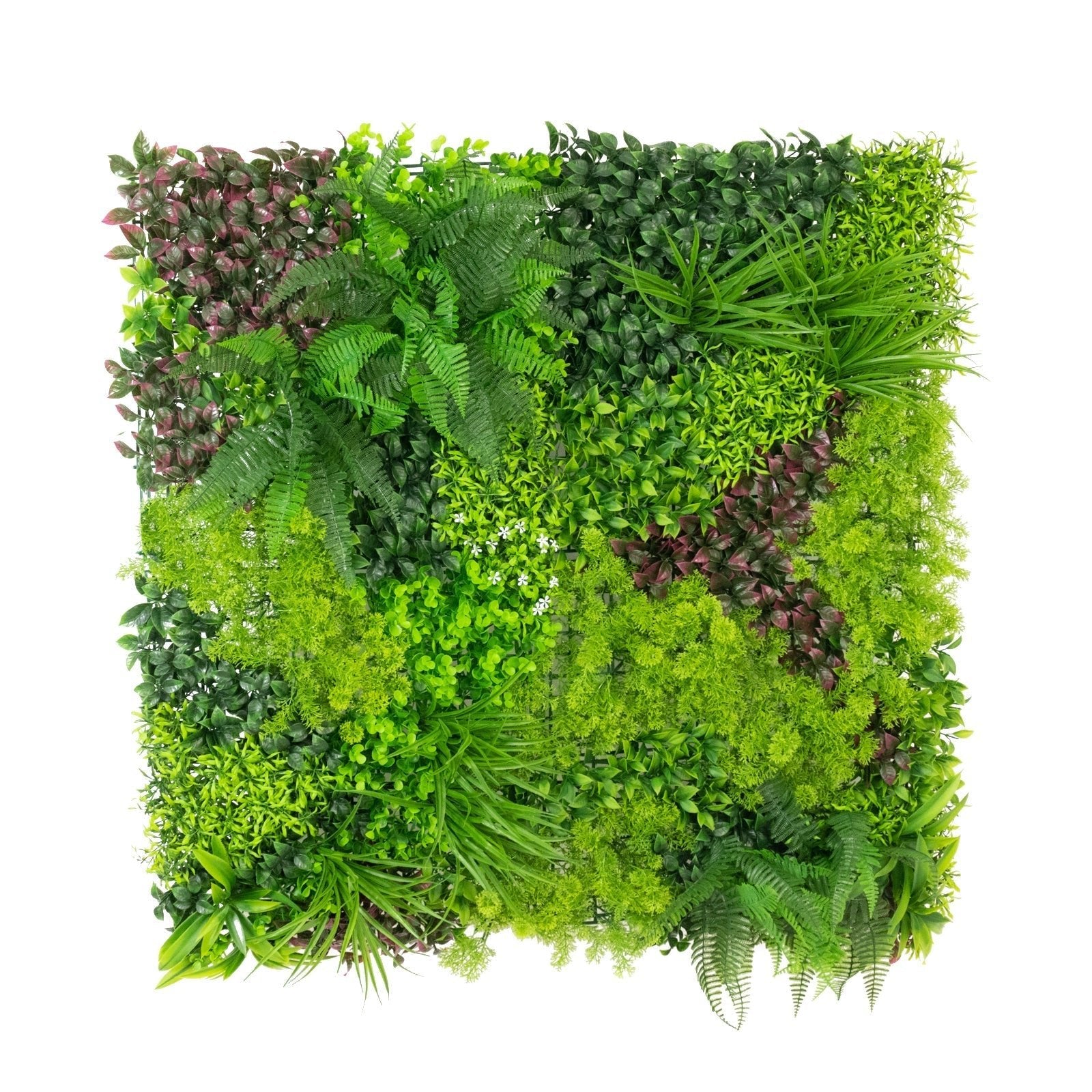 Artificial Greenery Wall Backdrop Panels, 40"Ã—40" Grass Panels with Mixed Fern and Ivy Leaves, UV - Protected for Outdoor Use â€“ 2 Panels, Covers 22 Sq. Ft. - Bell Racket Store