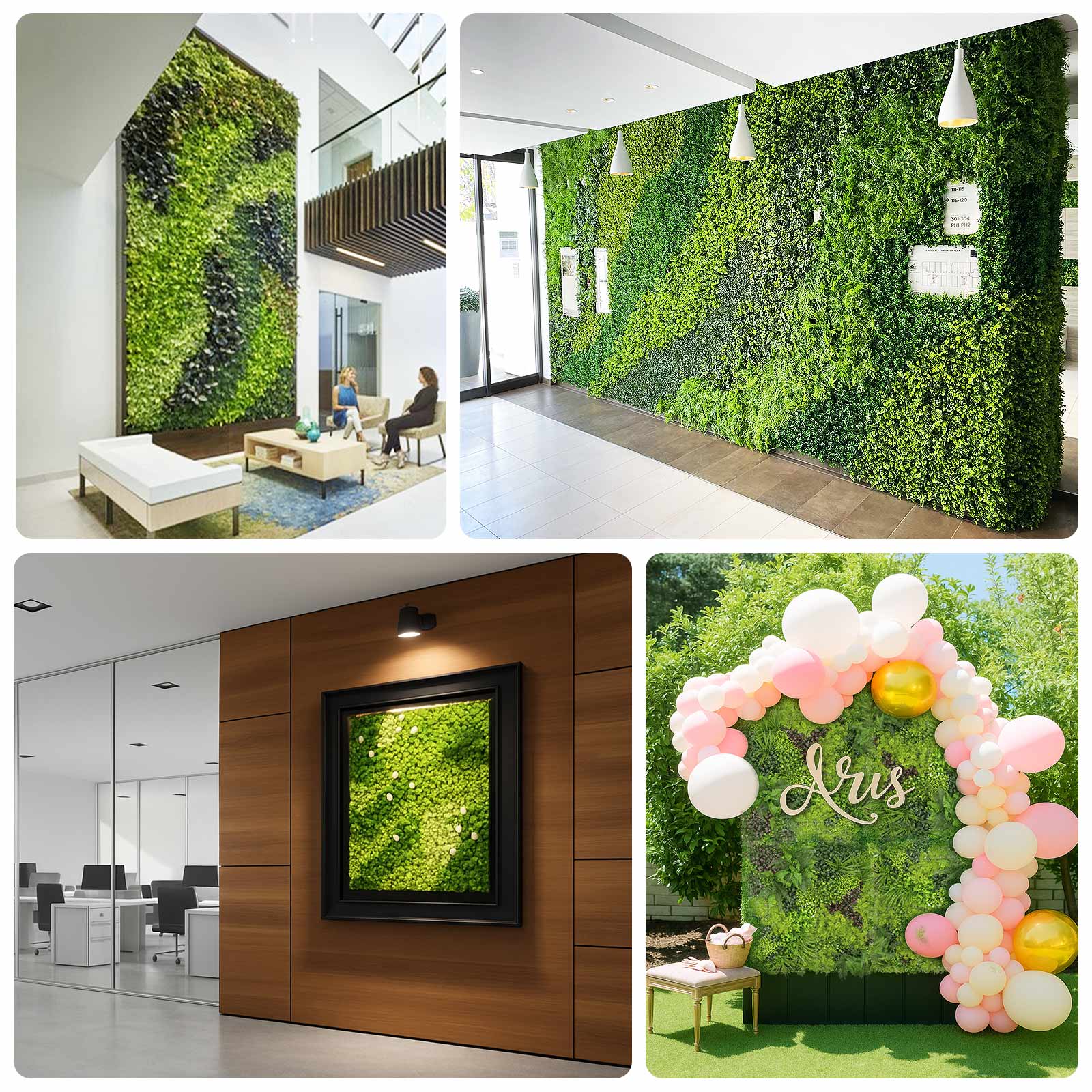 Artificial Greenery Wall Backdrop Panels, 40"Ã—40" Grass Panels with Mixed Fern and Ivy Leaves, UV - Protected for Outdoor Use â€“ 2 Panels, Covers 22 Sq. Ft. - Bell Racket Store