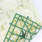 11 Sq ft. Cream 3D Silk Rose and Hydrangea Flower Wall Mat Backdrop - 4 Artificial Panels