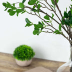 3 Pack 43" Artificial Green Petal Branches Leaf Spray, Faux Leaf Branches