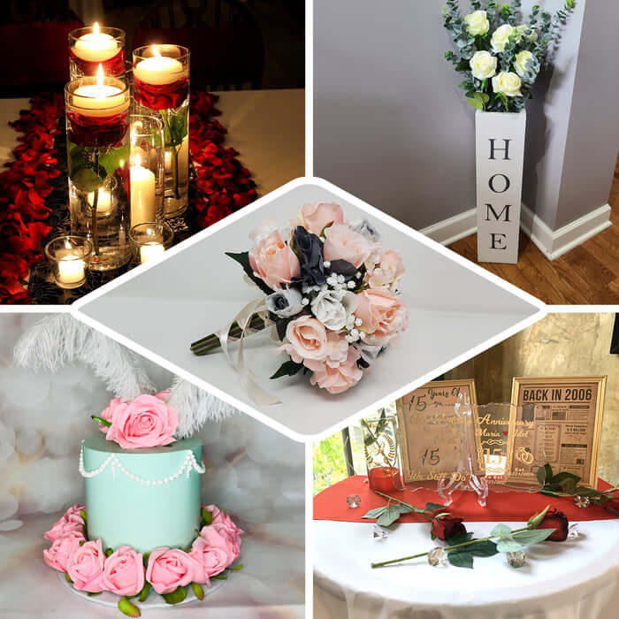 31" 24Pcs Dusty Blue Long Stem Artificial Silk Roses Flowers