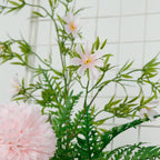 Artificial Wedding Arch Flowers â€“ Blush Rose & Chrysanthemum Swag with Greenery and Palm Leaves - Bell Racket Store