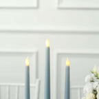 3-Pack LED Decorative Lighting Warm Flickering Dusty Blue - Flameless Taper Candles 11"