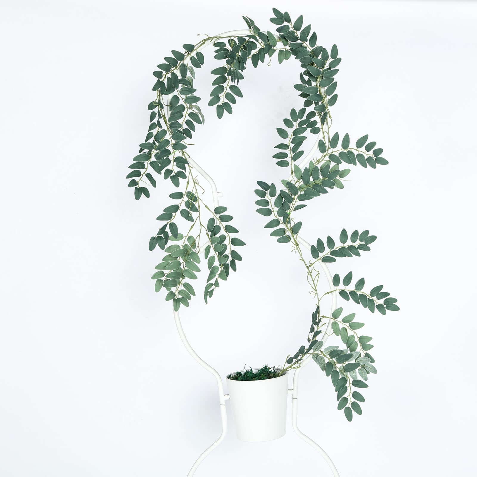2 Pack 6ft Green Artificial Honey Locust Leaf Garland, Flexible Vine