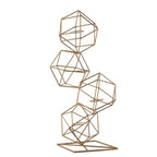 Tealight Candle Holder Metal Linked Geometric Design Gold with Votive Glass Holders - Sophisticated Decor for Tables & Gatherings 25"