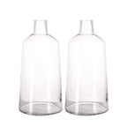 2-Pack Glass Bud Vases Tapered Neck Design Clear - Stylish Floral Table Centerpieces 12"