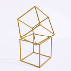 2-Pack Metal Flower Stands Gold Geometric Wedding Centerpieces Square Frame - Durable Display 12"