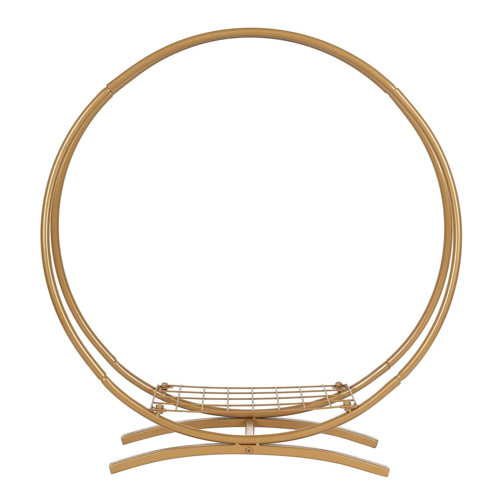 Double Frame Hoop Table Centerpiece Metal Gold - Wedding Cake Display & Flower Stand 24"
