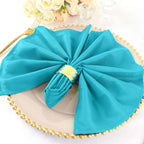 5 Pack Polyester 20"x20" Napkins Turquoise - Wrinkle Resistant & Easy Care Cloth Napkins