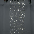 5ftx8ft Cool White 192 LED Icicle Curtain Fairy String Lights with 8 Modes
