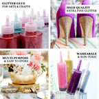 Metallic Glitter Glue Purple - Washable Nontoxic Art Glue for Fun DIY Projects Scrapbooking & Party Decor 4 oz Bottle