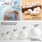 2 Pack 10â€ White StyroFoam Foam Balls For Arts, Crafts and DIY