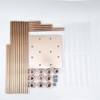 10-Arm Cluster Taper Candle Holder Gold with Clear Glass Shades - Stylish Large Candle Arrangement for Gatherings 50"