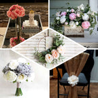 11" Pink Real Touch Artificial Silk Peonies Flower Bouquet