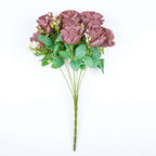2 Bushes 18" Real Touch Dusty Rose Artificial Rose Flower Bouquet, Silk Long Stem Flower Arrangements